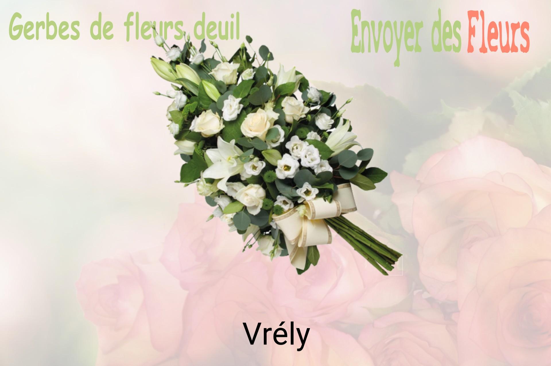 Gerbe de fleurs de deuil livrée à Vrély